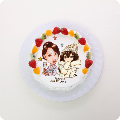 コラボケーキ（キャラクター2体）【10号・30cm／20人様~用】