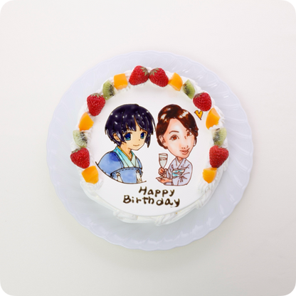 コラボケーキ（キャラクター2体）【10号・30cm／20人様~用】