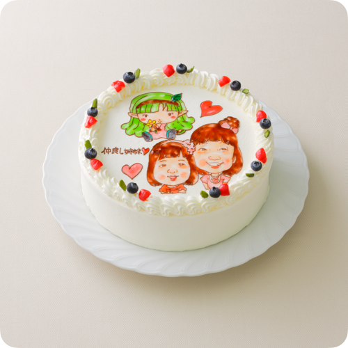 コラボケーキ（キャラクター3体）【7号・21cm／10~12人様用】