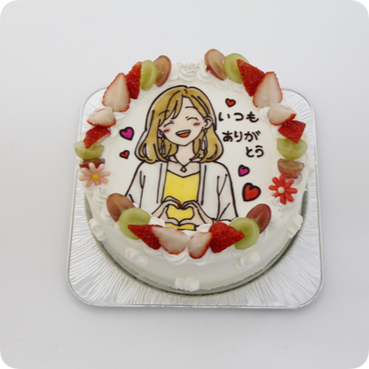 イラストケーキ（人物１体）【5号・15cm／3~5人様用】
